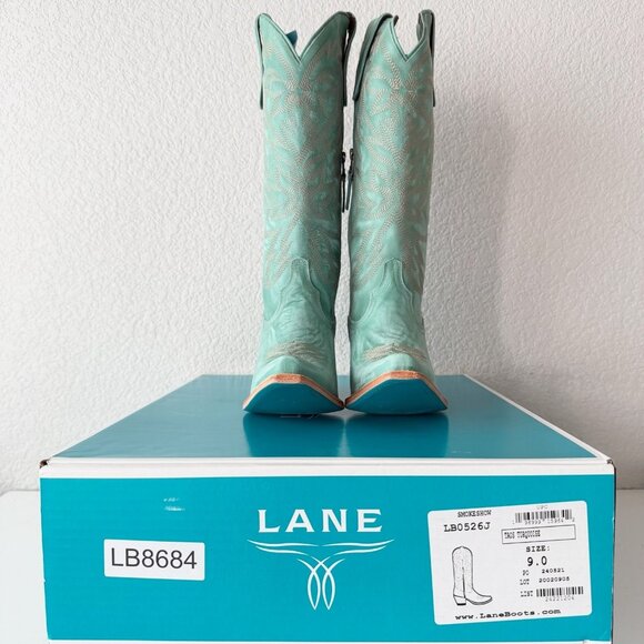 Lane SMOKESHOW Womens Cowboy Boots 9 Taos Turquoise Western Cowgirl Mid Calf NWT - Picture 10 of 11